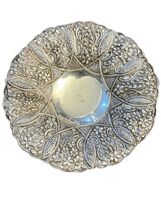 Egyptian .900 Silver Footed Fruit Bowl Floral Design Ruffled Edge Ornate... - $2,796.30 CAD