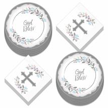 Religious Party Supplies - Holy Day Silver Cross Large Paper Dinner Plat... - £12.63 GBP+