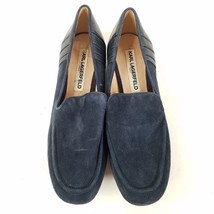 Karl Lagerfeld Shoes Womens 6 Navy Blue Bea Loafer Suede Leather Slip On Flats - £15.52 GBP