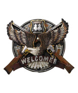 Western Bald Eagle With 2 Rifle Shotguns Cowboy Party Welcome Wall Decor... - $29.99