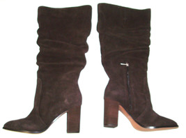 New $199 Brown Womens 9 Splendid Gloria Suede Leather Boots Tall Knee Sl... - $197.01