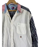Vintage Tommy Hilfiger Shirt XL Mens Button Down Color Block Crest Plaid... - $37.60