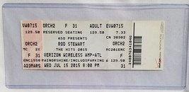 Rod Stewart - Original July 15, 2015 Unused Whole Full Concert Ticket - £11.85 GBP