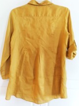 Soft Surroundings Linen Tunic Blouse Size S Mustard/Autumn/Gold Color Po... - $34.65