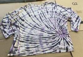 Torrid Super Soft Knit Plus 3(3XL)Tie Dye Dolman Tee Shirt purple black pink top - £10.86 GBP