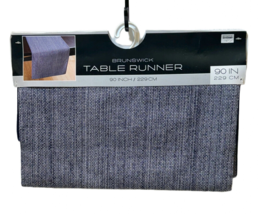 Brunswick Classic Tweed Table Runner 14&quot; x 90&quot; Navy Blue Textured Cotton... - £15.79 GBP