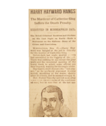 1895 Harry Hayward Hangs Executed Article Catherine Ging Murder Victoria... - $554.45 MXN