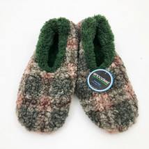 Snoozies Men&#39;s Slippers Boucle&#39; Plaid Brown &amp; Green Men&#39;s Large 11/12 - £11.86 GBP