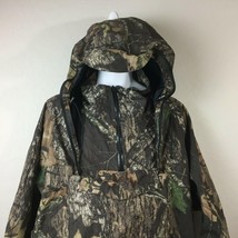 Cabela&#39;s Men&#39;s Mossy Oak Pullover Hunting Jacket Mesh Facemask Windproof Size XL - £54.72 GBP