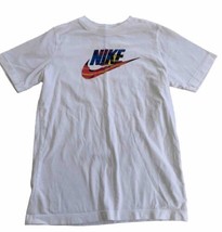 Nike T-Shirt Boys Youth Large L Short Sleeve Crew Neck Swoosh White - $13.99