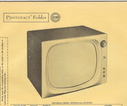 1956 MOTOROLA Y21K37B TELEVISION Tv Photofact MANUAL Y21T26CH Y21K39 21K... - $9.89