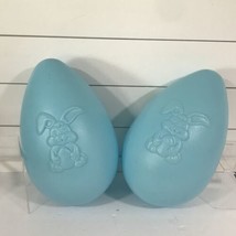 Lot of 2 Vintage 14” Blow Mold Eggs 1998 Grand Venture Plastic Easter Blue - £18.44 GBP