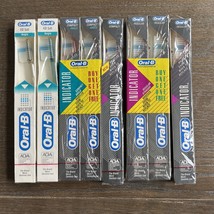 8 LOT VTG Oral B 35 40 Soft Angle Regular Compact Toothbrush Indicator 1991 1994 - £45.53 GBP