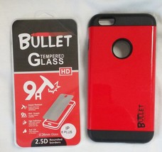 Red IPHONE6 Plus Bullet Cell Phone Case &amp; Impact Resistant Protective Glass - £5.21 GBP