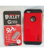 RED IPHONE6 PLUS BULLET CELL PHONE CASE &amp; IMPACT RESISTANT PROTECTIVE GLASS - $9.06 CAD