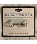 Dana Buchman Silvertone CZ Huggie Hoop Earrings - £14.11 GBP