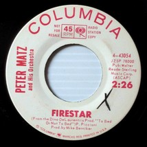 Peter Matz - Waltz For The Kid / Firestar [7&quot; 45 rpm Promo] Columbia 1964 - $4.55