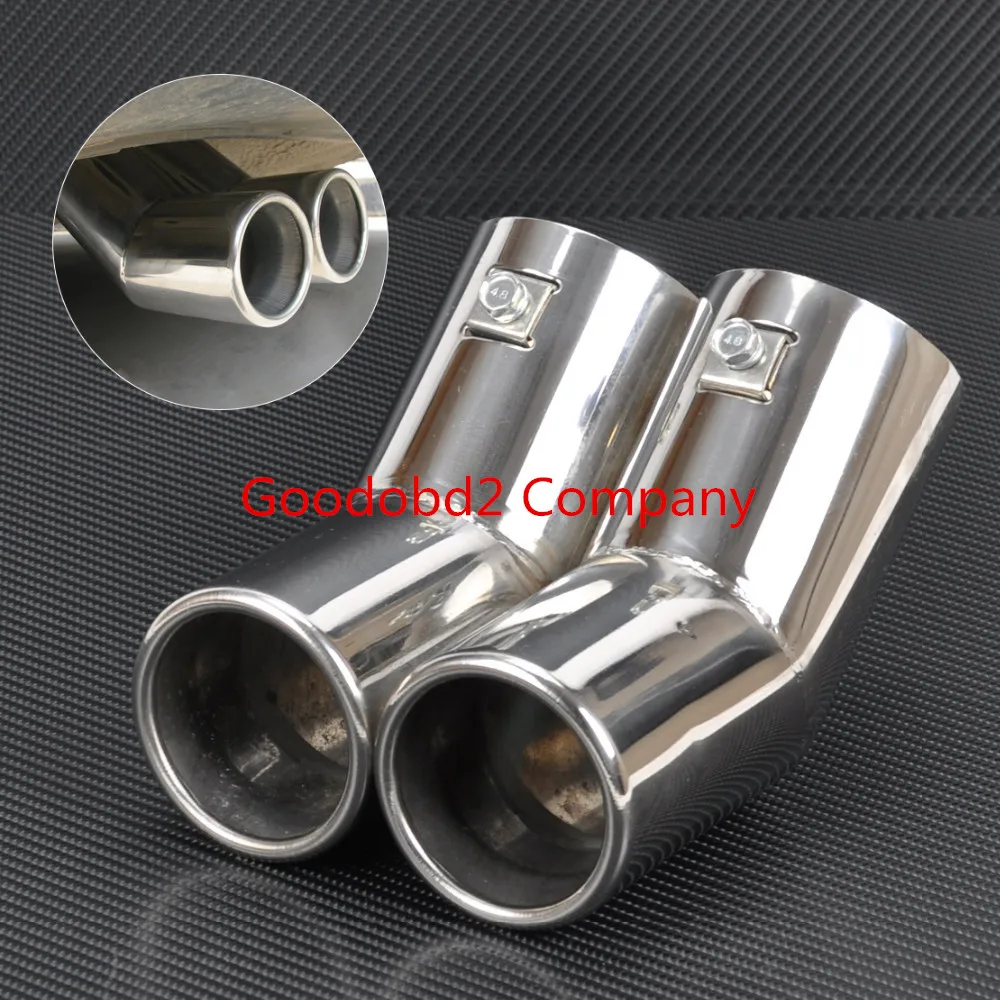 Chrome Stainless Steel Exhaust PipeTail Rear Muffler Tip  VW MK4 Golf Jetta Bora - £146.80 GBP