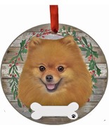Pomeranian Dog Wreath Ornament Personalizable Christmas Tree Holiday Dec... - £11.54 GBP