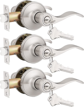 Probrico (3 Pack Keyed Alike Entry Door Lever [Lock with 3 Combo Keys],Locking D - £58.20 GBP