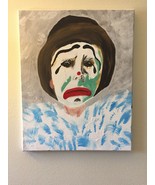 Clown Hand-Painted “ Inside the Clown” Oil on Canvas Wood Framed - £39.14 GBP