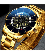 New Fashion Quartz Watch Golden Stainless Steel Luxury Wristwatch Busine... - $423.54 MXN