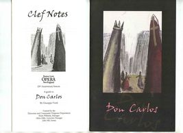 Don Carlos Clef Notes &amp; Program of Events Boston Lyric Opera 2001 - $17.82