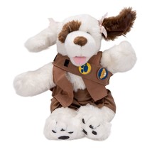Build A Bear Dog Plush 17&quot; White Brown Boy Girl Scout Badges Floppy Ears... - £15.49 GBP