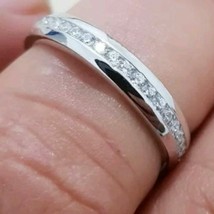 Argent Sterling Diamant Complet Alliance Mariage Bague Interminable Bande Amour - £42.24 GBP
