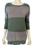 BP Women&#39;s Pullover Tunic Length Sweater Striped Green/Grey Size M - €8,14 EUR
