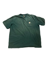 Carhartt Green Short Sleeve Shirt Three Button Single Chest Pocket Mens Size 2XL - £11.50 GBP