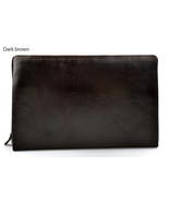 Leather pouch leather zipped bag big leather clutch zipper pouch leather... - $110.00