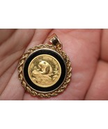 1999 1/20 oz. Gold .999 Panda 5 Yuan Rare Coin Onyx Pendant on 14K Rope ... - £478.42 GBP