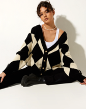 MOTEL ROCKS Uriela Cardi in Harlequin Black and Off White (MR101) - £32.84 GBP