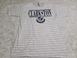 Vintage Clarkston Michigan Velva Sheen Tee Shirt NWT L USA Striped Singl... - £7.88 GBP