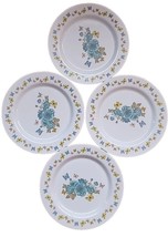 Four (4) Gold Coast™ ~ Multicolored ~ BUTTERFLY FLORAL ~ Melamine ~ 9&quot; Plates - £20.92 GBP