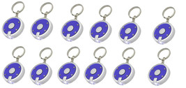 12 pack Round LED Flashlight Swivel Keychains Key Chains  Free Shipping - £8.60 GBP