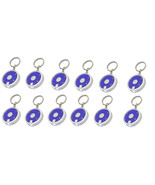 12 pack Round LED Flashlight Swivel Keychains Key Chains  Free Shipping - £8.53 GBP