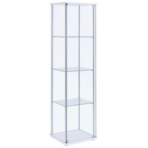 Bowery Hill Modern Metal 4 Shelf Glass Display Case in White - £197.77 GBP