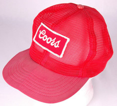 Vtg COORS Hat-Red-All Mesh-Patch-USA-Snapback-Patch-Colorado Beer-Distre... - £43.92 GBP