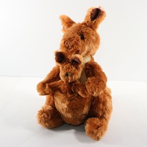 Kohl&#39;s Cares 11&quot; Soft Plush Kangaroo with Baby Joey Stuffed Animal Brown Clean - $12.48