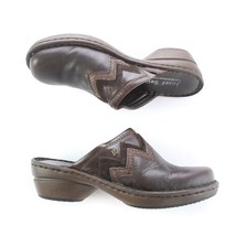 Josef Seibel Dark Brown Leather Mules Slip On Comfort Shoes Womens 37 US 7 - £18.87 GBP