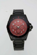 NEW Charles Latour 10049 Mens Conway Watch Multi Function Red Black Analog SS WR - £25.06 GBP