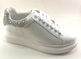 Steve Madden Glacer-R White Platform Fashion Lace Up Sneaker - £69.51 GBP