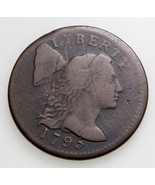 1795 1C Flowing Hair Large Cent AG About Good Condition, Full Good in Wear - £466.64 GBP