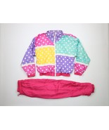 Vtg 90s Streetwear Womens M Rainbow Polka Dot 2 Piece Track Suit Jacket ... - $135.33 CAD