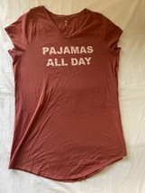 DIP SLEEP Women&#39;s V Neck Tshirt Dress &#39;Pajamas All Day&#39; Size XL -e1013 - $4.36