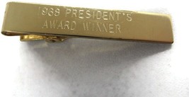 1968 President Award Winner 12K Yellow Gold Filled Tie Clip Necktie Suit Vintage - £29.97 GBP
