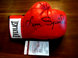 LEON SPINKS BOXING HEAVYWEIGHT CHAMP SIGNED AUTO VTG EVERLAST BOXING GLO... - $197.99