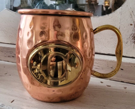 Godinger Hammered Embossed Copper Brass Coffee Cup Mug Initial &quot; C &quot; - £10.34 GBP